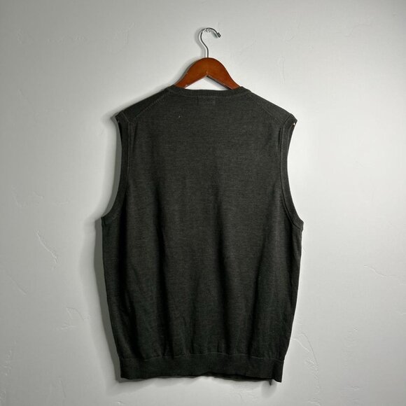 Dark green Y2K vintage sweater vest size large by Van Heusen - Picture 2 of 4